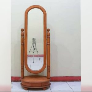 Cermin Goyang Cermin Berdiri Standing Mirror Cermin Badan Kayu Jati