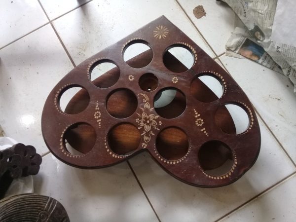 TEMPAT AQUA KAYU JATI MINIATURE JEPARA - Cokelat