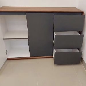 Kabinet Penyimpanan 2 Pintu Kayu Jati Minimalis Lemari Laci Serbaguna
