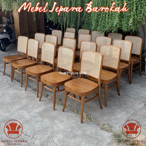 Kursi Kayu Jati Kombinasi Rotan Minimalis